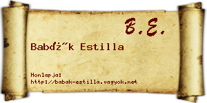 Babák Estilla névjegykártya